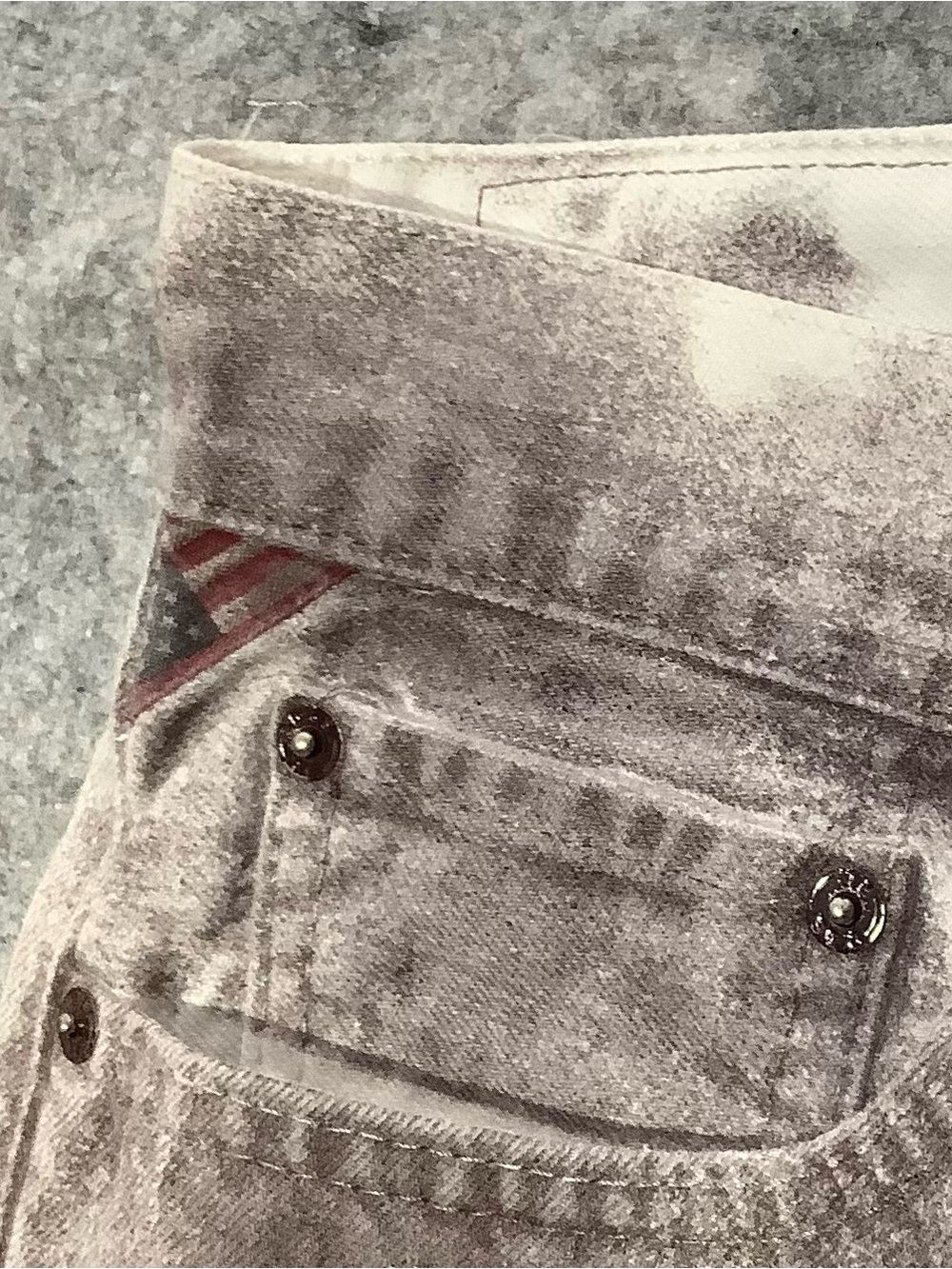 CUSTOM Indiana University Denim & Supply Ralph Lauren Grey Wash w/IU Graphics - Picture 4 of 8